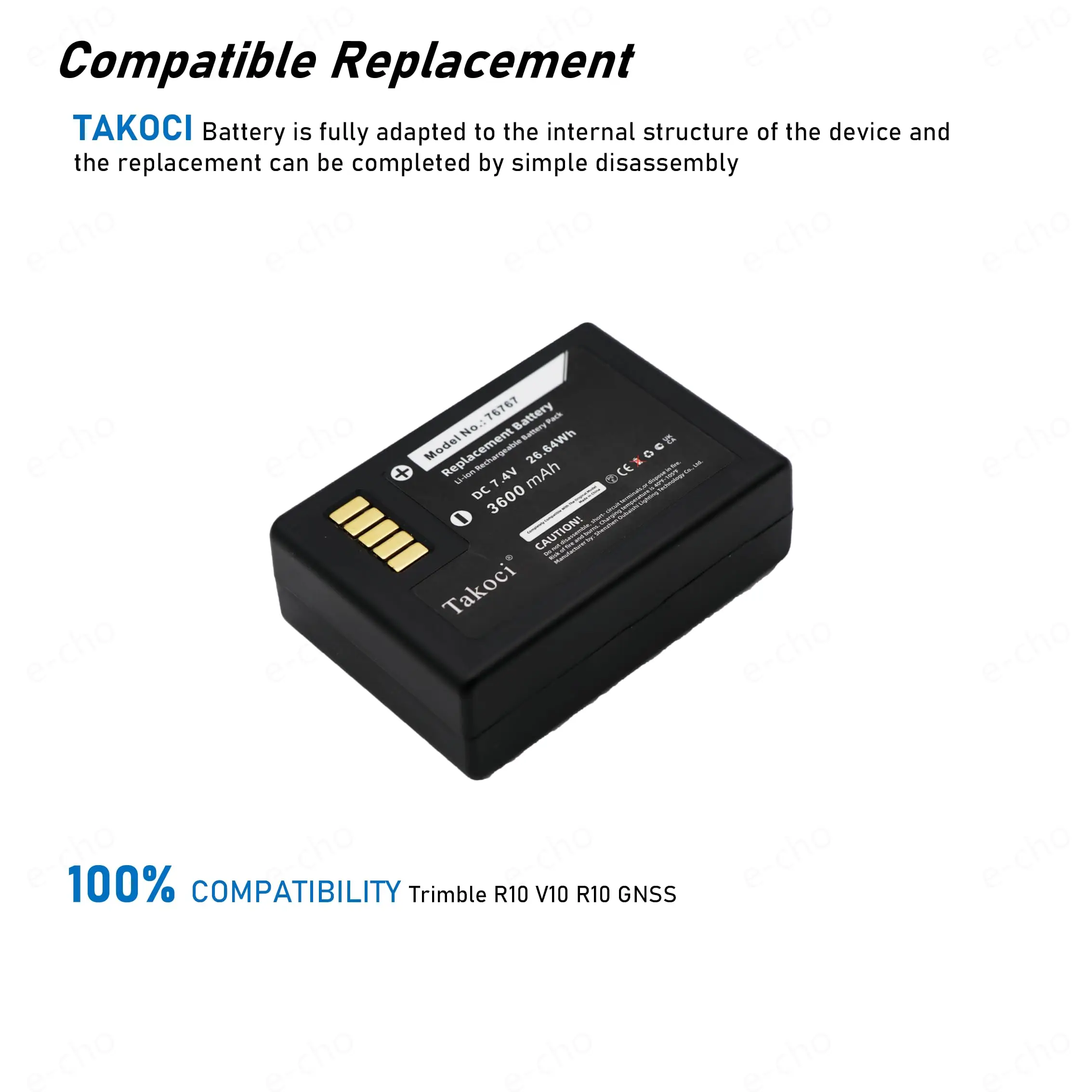 Imagem -03 - Bateria de Substituição para Trimble R10 R10 Gnss V10 76767 8984000 990373 7.4v 3600mah