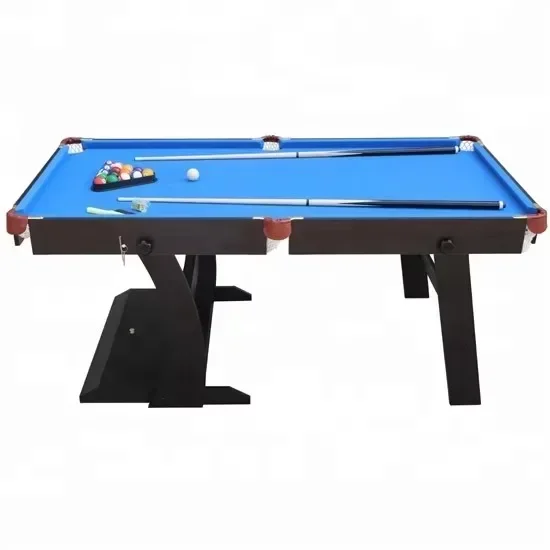 Convenient Folding 6ft Snooker Billiard Table Kids Custom Size Green Cloth Rubber MDF PVC Plastic Cushions Foldable Pool Table