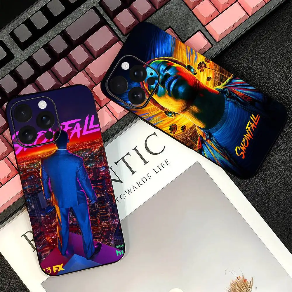 حافظة هاتف من المسلسلات التلفزيونية S-Snowfalls باللون الأسود لهاتف آيفون 17 16 15 14 13 12 11 PRO MAX PLUS غطاء جلد ناعم صغير من البولي يوريثان هدية #1