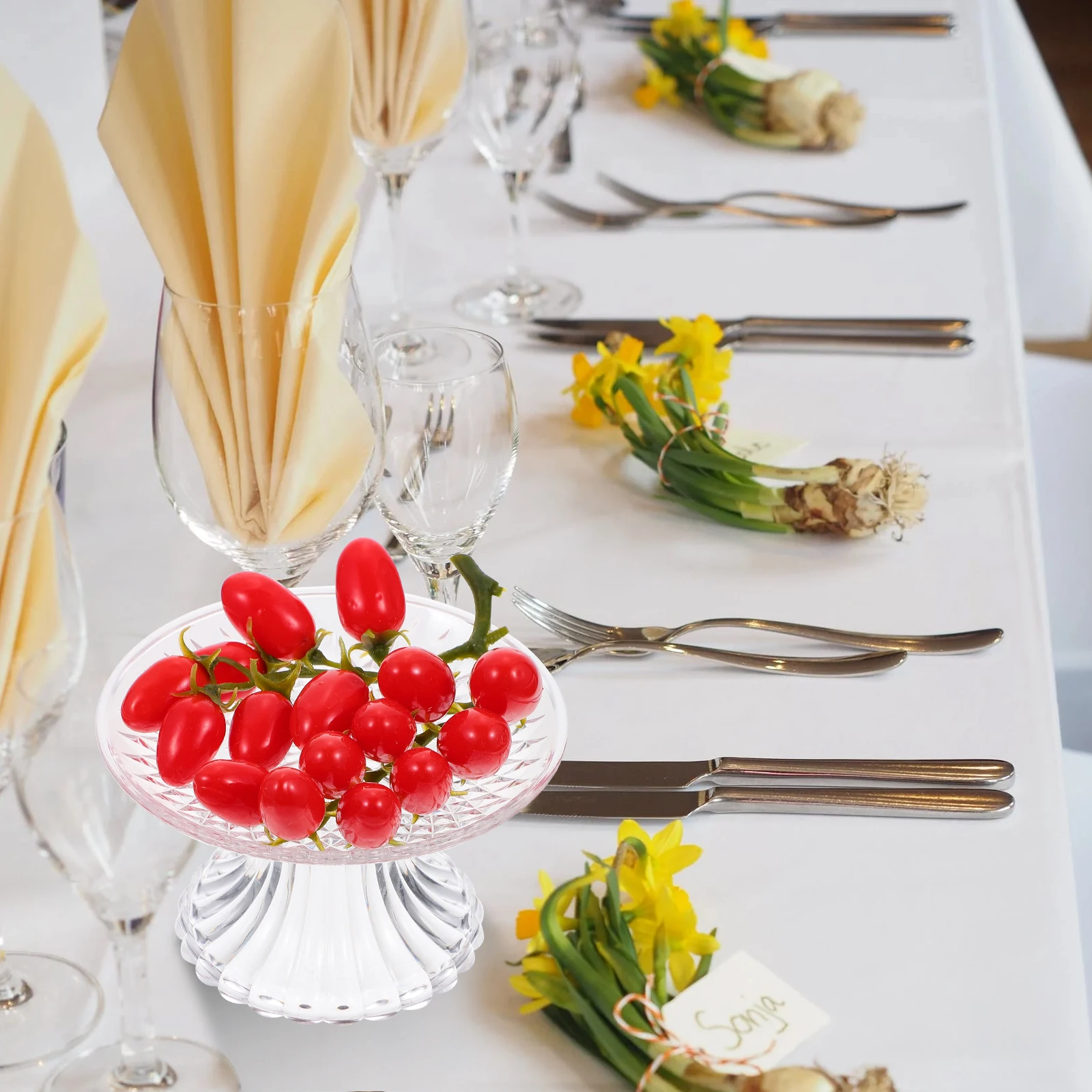 

1pc Acrylic Fruit Plate Transparent Detachable Dessert Stand For Cupcakes Cookies Fruits Snacks Wedding Party Event Ktv Home