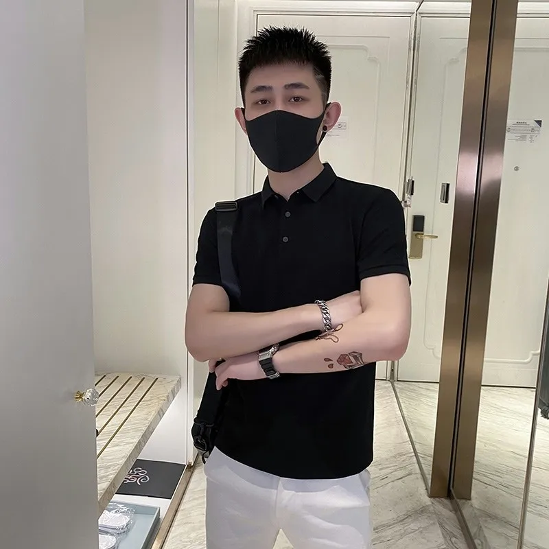 

Новая мужская футболка-поло из ледяного шелка и хлопка 2024 года, приталенная, с коротким рукавом, для делового стиля, молодежная, яркая, в различных цветах