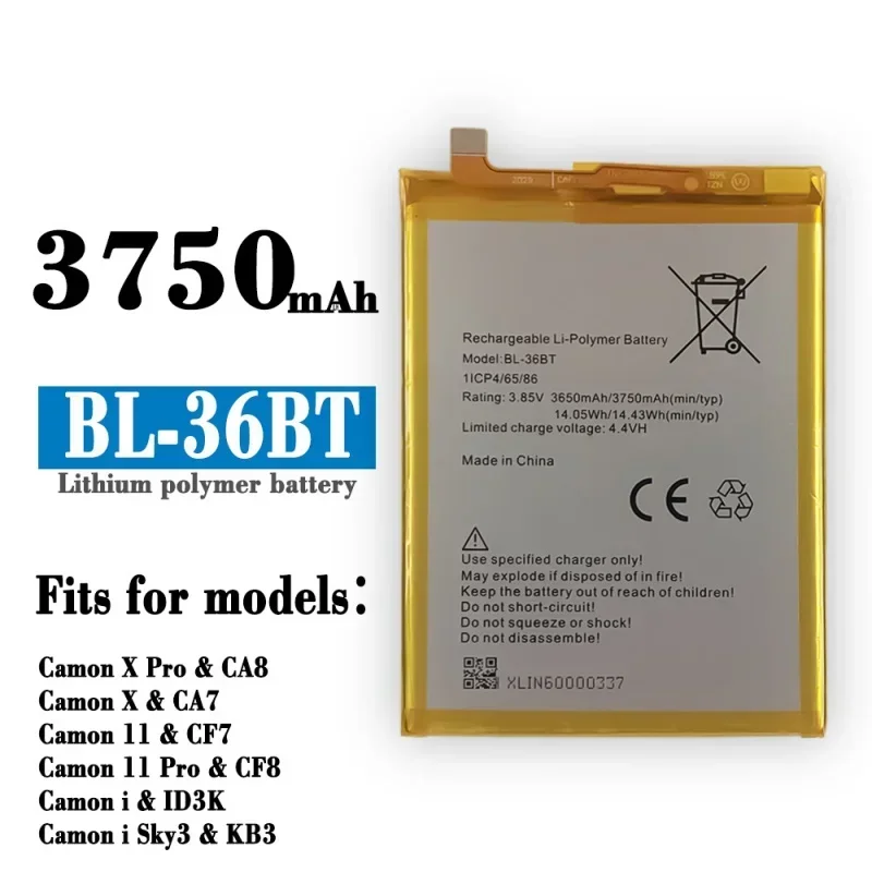 For Tecno Cf7/8 CA7/8 Camon11/11pro/X/I Mobile Phone BL-36BT Battery