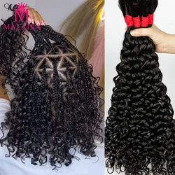Malaika Boho Braids Human Hair Bulk Bundles Extension Deep Wave Wave Braiding Brazilian Virgin Hair Bulk50g/bundle For Women