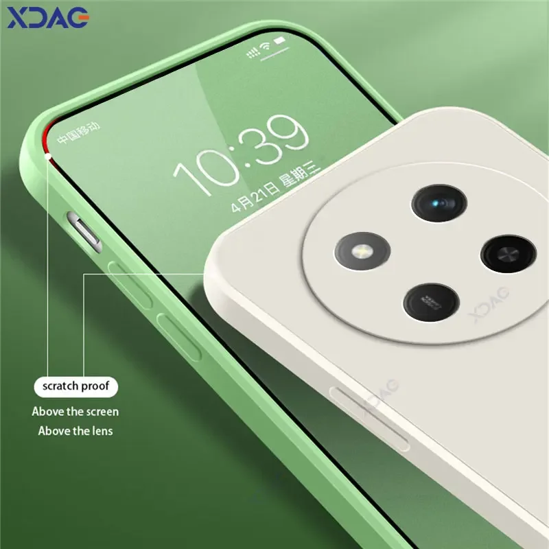 Original Cellphones Case for Honor X60 Pro 5G Luxury Square Liquid Silicone Back Cover HonorX60Pro Double Liner Soft Coque Armor image 4