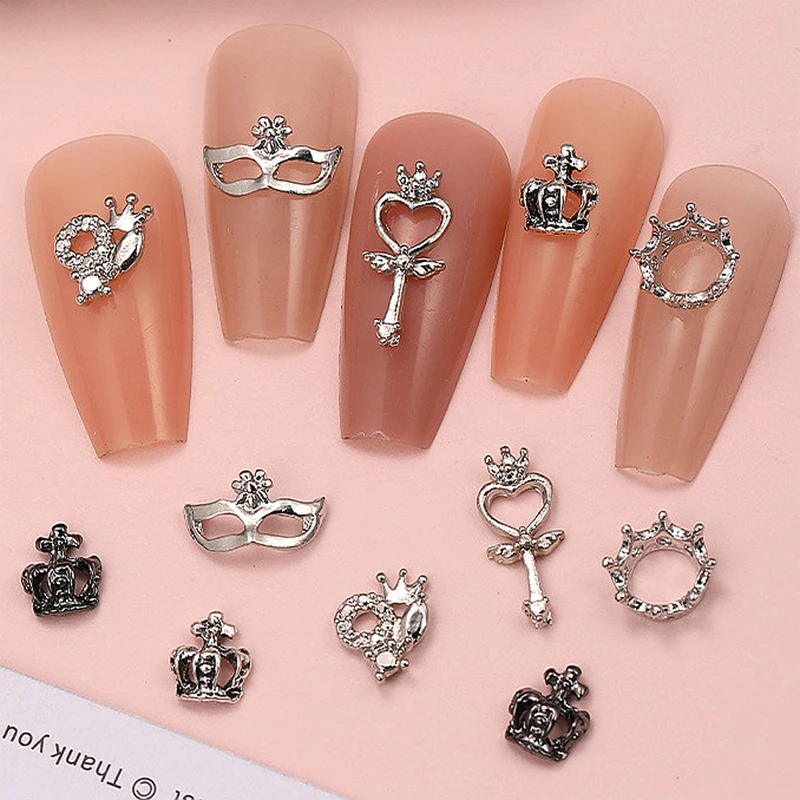 20 pièces d'accessoires de nail art 3D en métal rétro, breloques couronne impériale pour la décoration des ongles, fournitures et outils de manucure