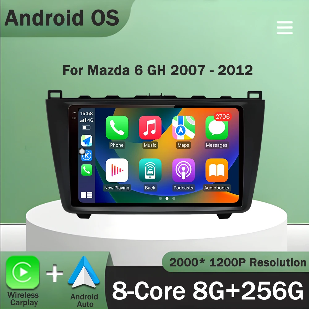 

Android Intelligent System for Mazda 6 GH 2007 - 2012 Car Radio Multimedia Stereo Player GPS Navi Wireless CarPlay WiFi BT 4G