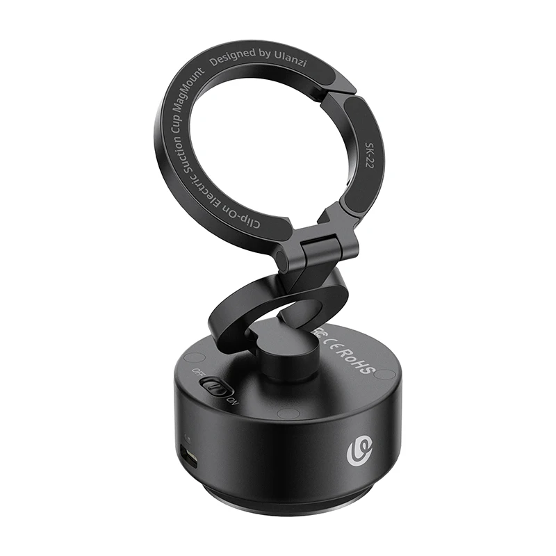 Ulanzi SK-22 Clip-On elektrische zuignap MagMount 360 °   Rotatie voor autoruit keuken kaptafel smartphone fotografie
