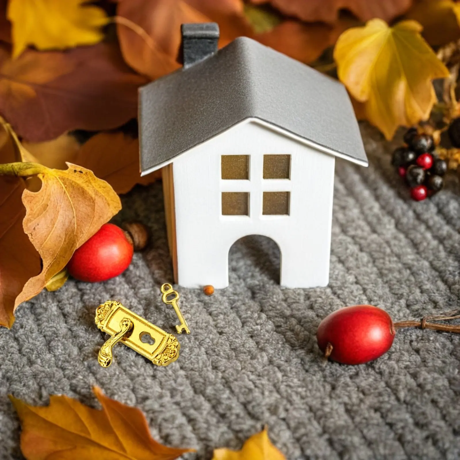 Juego de 6 Cerraduras Metálicas Vintage en Miniatura para Puertas, Escala 1:12, con Patrón Floral, Accesorios de Ferretería para Casas de Muñecas, con Llaves