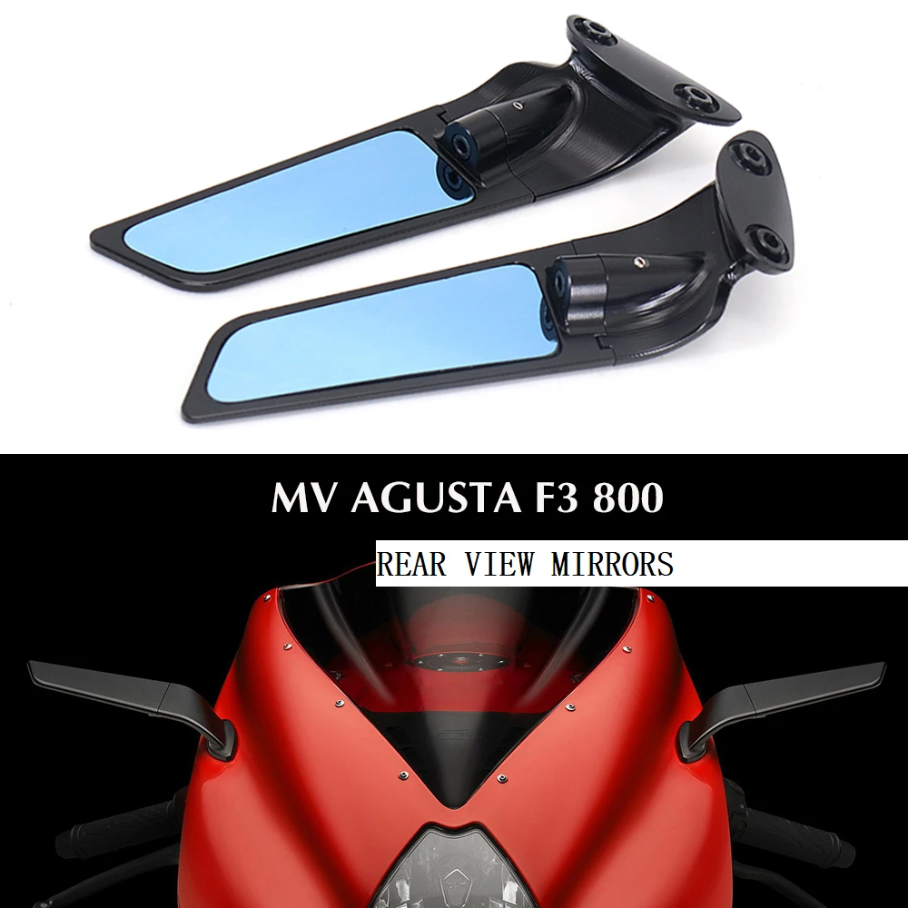 

CNC Aluminum Motorcycle Accessories For MV Agusta F3 800 2021 2022 Rear View Mirrors Blue Anti-glare Mirror 360° rotatable