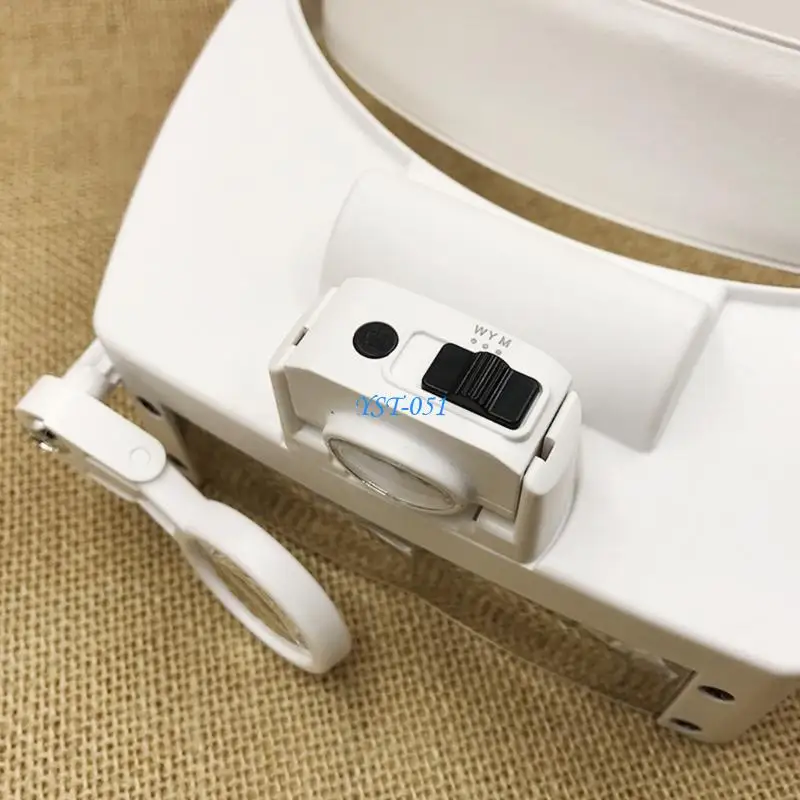 

E15A Adjustable Lens Loupe LED Light Headband Magnifier Glass LED Glass