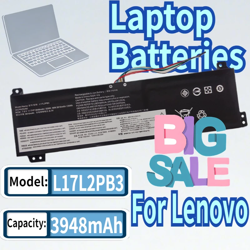 

7.6V L17C2PB3 L17L2PB4 L17L2PB3 Battery Replacement for Lenovo V130-15IGM-81HL V330-15IKB-81AX V530-14IKB 81HL0023GE L17C2PB4