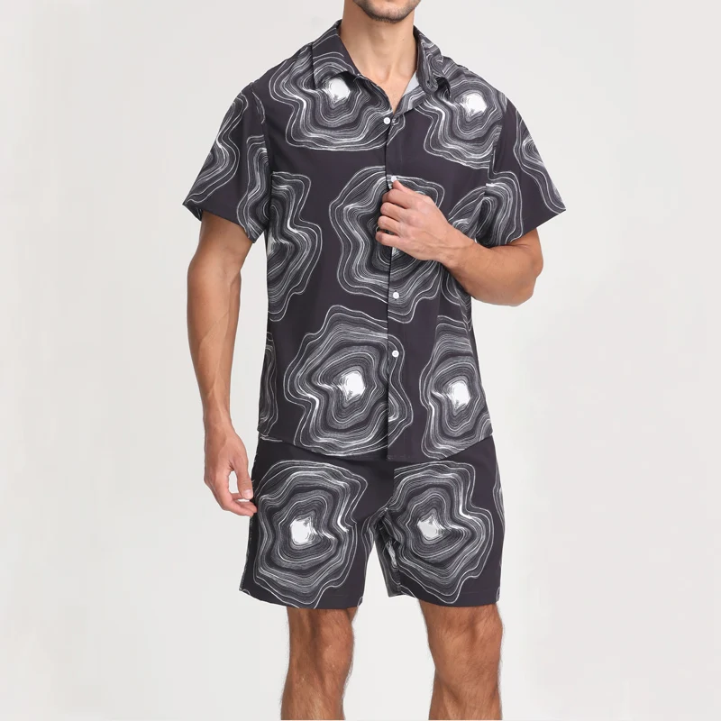 Summer Men's Shirt Set 2 3D Printed Casual Wear Loose Casual T-shirt And Beach Shorts Set Beach Vacation Comfort Hawaiian Set