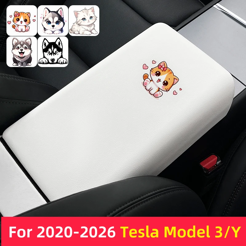 

Для Tesla model 3/Y Highland New Model Y LAUNCH 2025 Juniper 2026 2024 2023 2022 2021 2020 ABS крышка центральной консоли подлокотник крышка