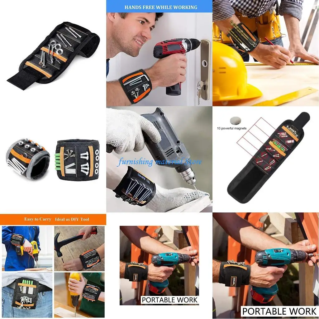 

Y5GD Wristband Strong Magnet Wrist Tools Holder for Screws Nails Drill Bits