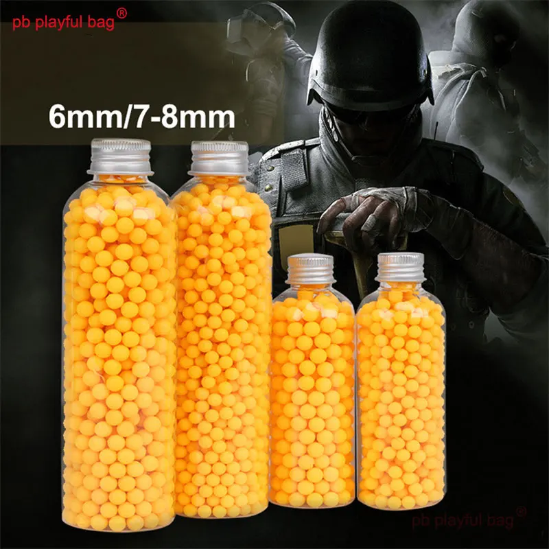 Outdoor Sports Bottled Soft Bullets 6MM 7-8MM Soft Rubber Bullet Children's Toy Accessories Adult CS Game Party Gift IG91