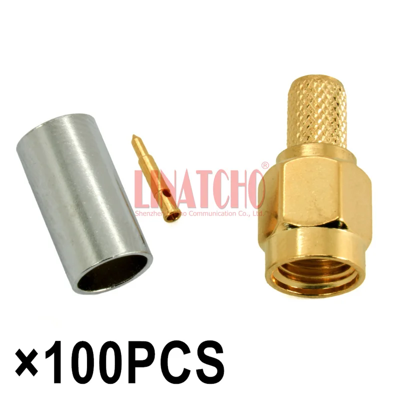 100-個-rf-rg142-rg141-rg223-lmr195-3d-fb-rg58u-同軸ケーブル-smaオスプラグ圧着コネクタ