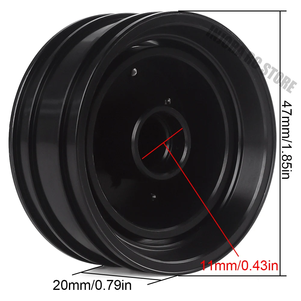 2PCS CNC Metal Front/Rear RC Car Wheel Rim for 1/14 RC Crawler Car Tamiya Tractor Trucks Hub Parts