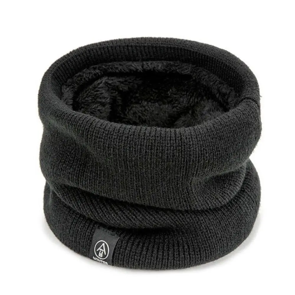 Fashion Soft Knitted Neck Warmer Wool Fur Thickened Lining Neck Scarves Keep Warm Cold-proof Collar Winter
