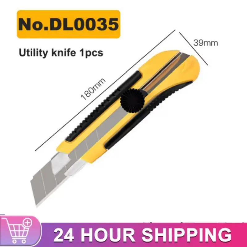 

25mm Utility Knife SK5 Stainless Steel Blade Retractable Knife Box Cutter Snap-off Pocket Utility Knives Cut Rope Paper