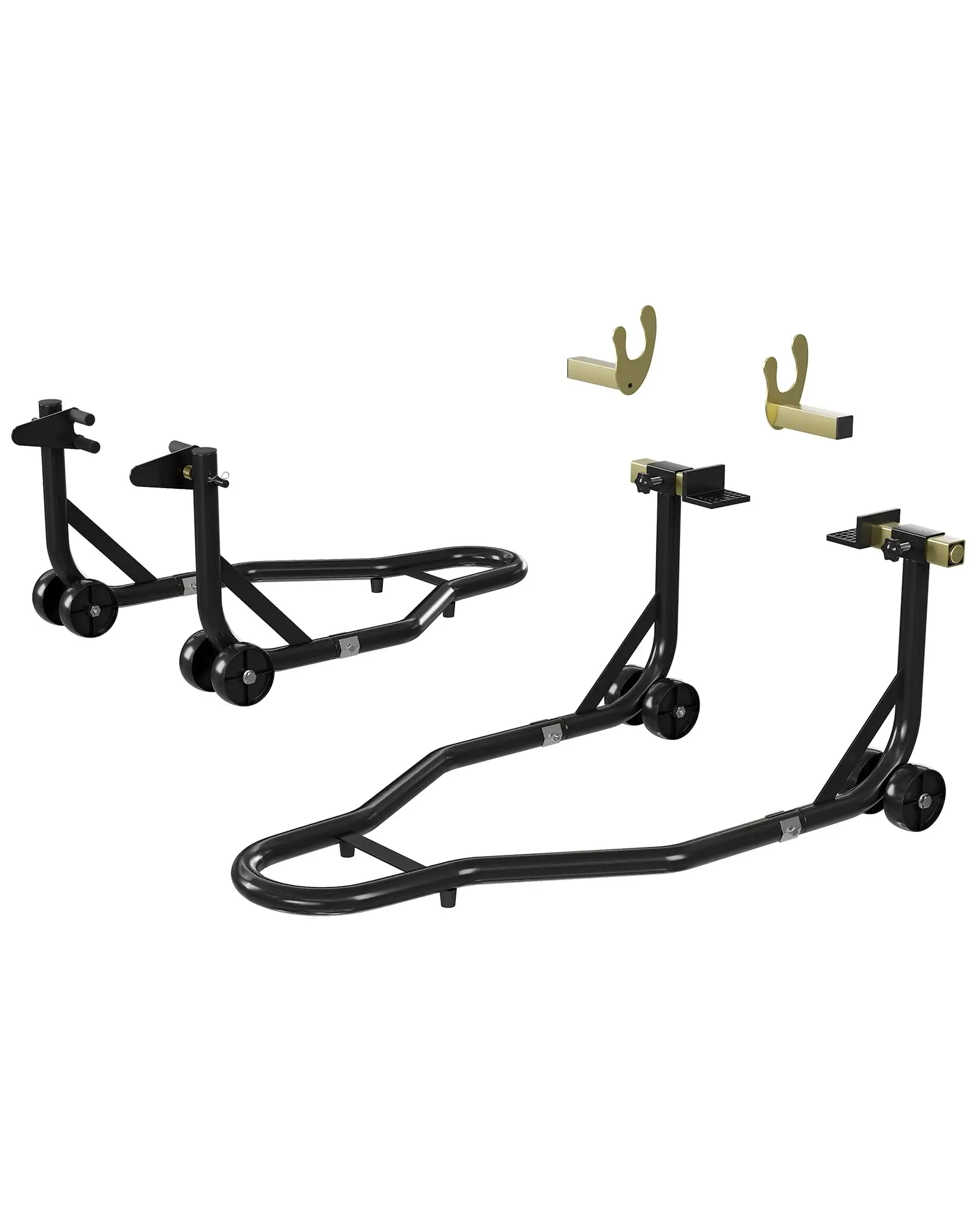 

900LB Motorcycle Front Rear Stand Lift Set, Adjustable U & L Forkheads Paddock Stand For Wheel Repair Maintenance Universal Bike