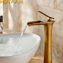 . Basin Faucet Antique Brass waterfall Bathroom Basin Sink Mixer Tap Crane,torneira YT-5087