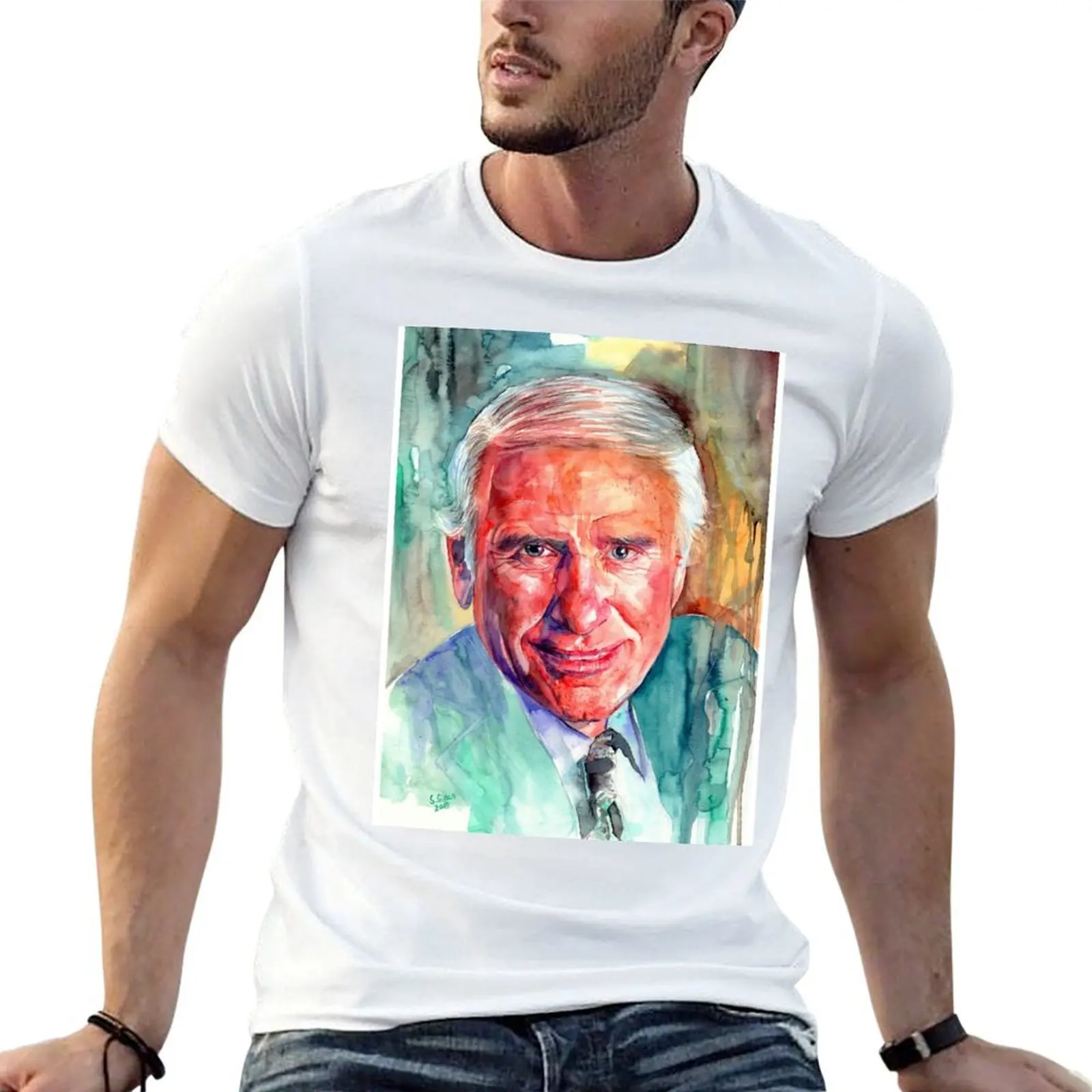 Jim Rohn Portrait T-Shirt Moisture Control Sports Tee