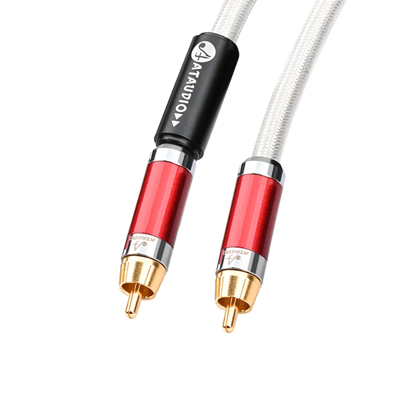 ATAUDIO RCA Coaxial Cable Hi-end 75Ω Digital 4-layer Shielded RCA Male Stereo Connector HiFi Subwoofer Audio Cable for Amplifier