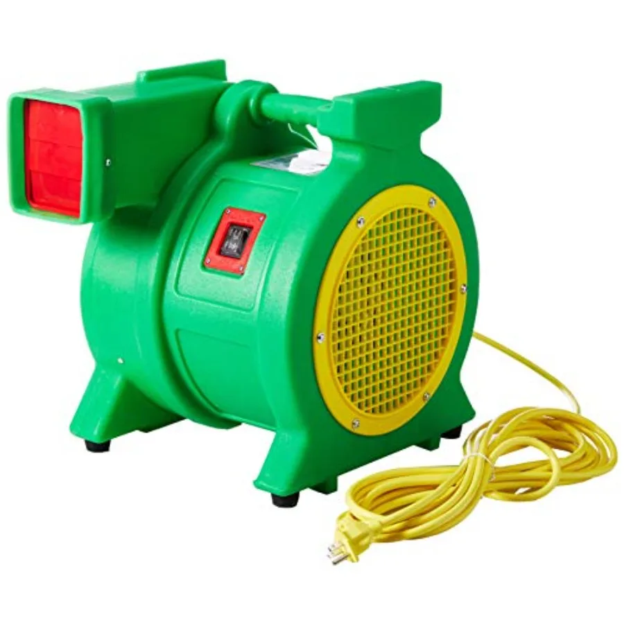

Мощный вентилятор-воздуходувка ETL 1.5 HP для больших надувных батутов, замков и горок, зеленый