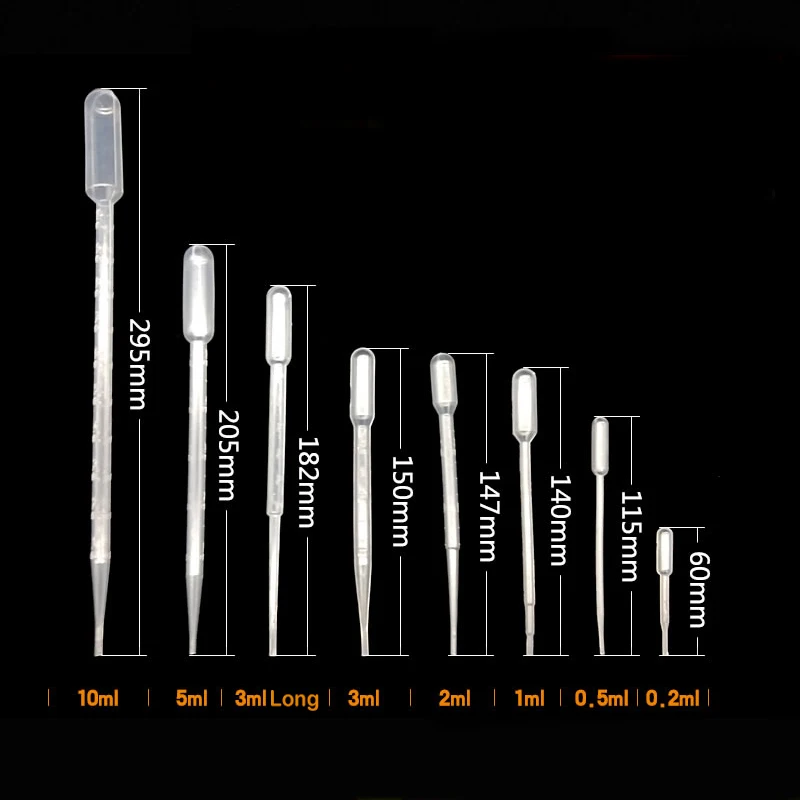 Pipetas de transferencia de plástico, Gotero para ojos, aceites esenciales desechables, herramienta de maquillaje, cuentagotas, ciencia y laboratorio, 10 piezas, 0,2 ml-10ml