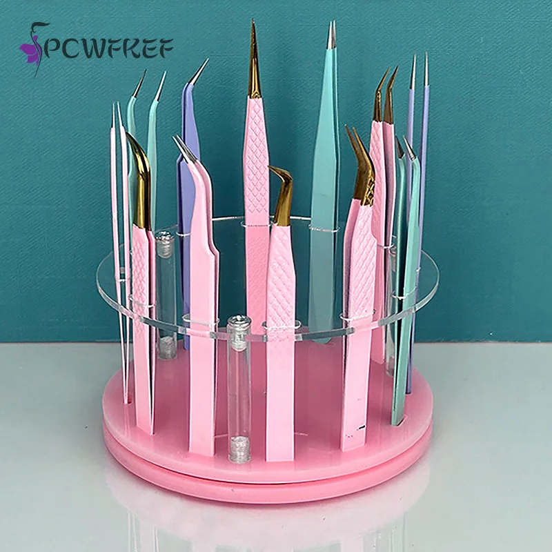 

Rotate The Tweezer Holder Protective Brushes Pencil Eyeliner Cases Eyelash Tweezers Storage Box Makeup Tool Swivel Tweezer