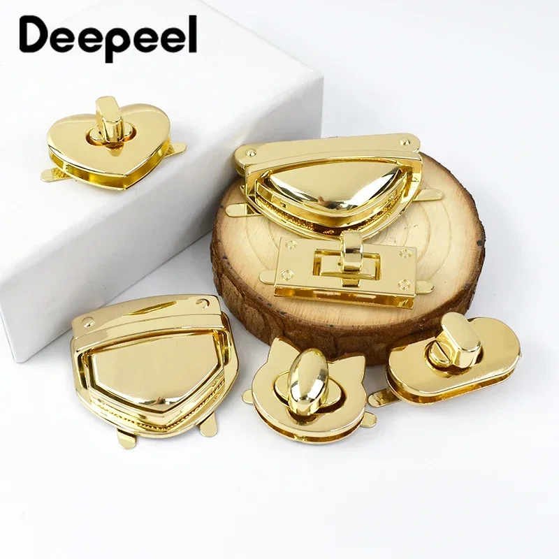 2Pcs Metal Bag Locks Turn Twist Lock Buckles Closure Clasp Handbag Wallet Decor Buckle Replacement DIY Hardware Accessories