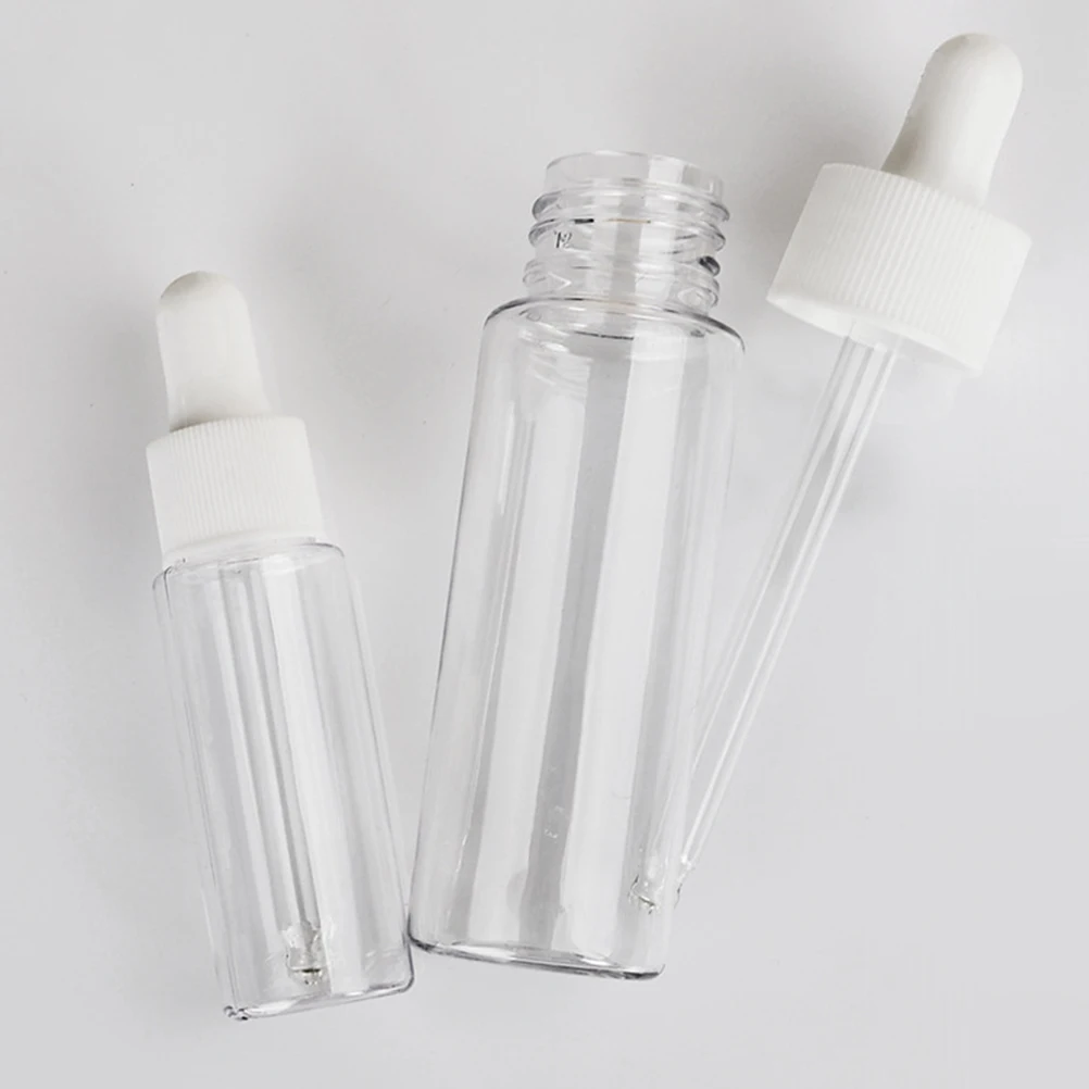 

4Pcs Dropper Empty Bottles Transparent Plastic Safety Leakproof Storage for Essential Oils Cosmetics Travel Sub Bottle