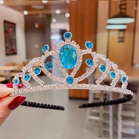 New Disney Frozen Princess Elsa Headband Crown Tiara Girls Frozen Crystal Headband Kawaii Elsa Kids toy regali di natale di compleanno