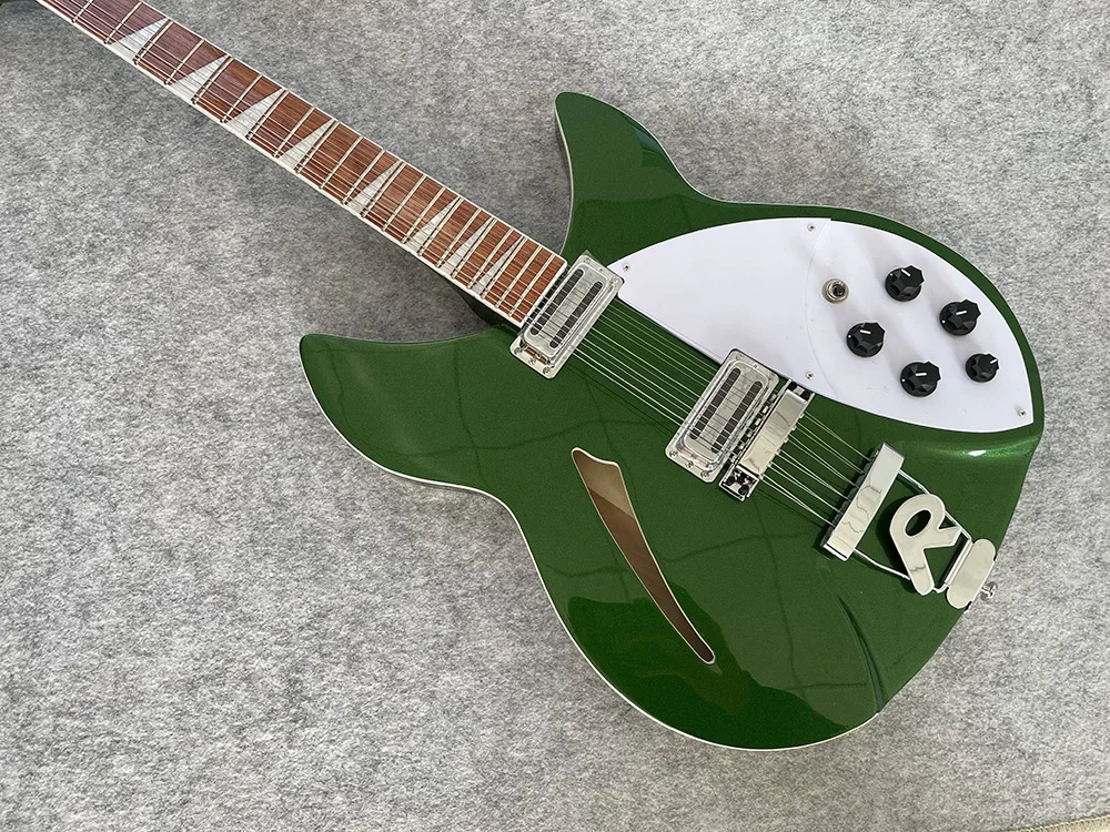 electric guitars with 2-Piece Pickup，metallic green color, 12strings, high quality ,free shipping,360