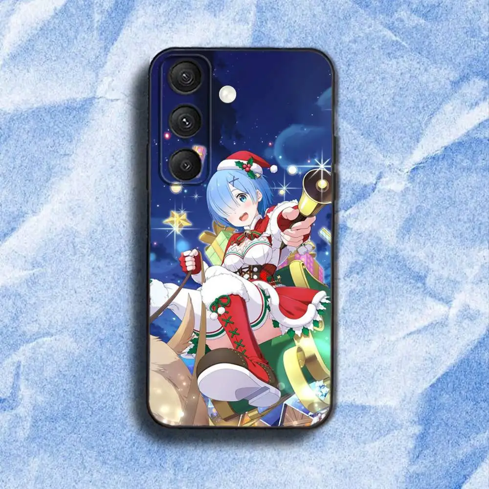 Funda de teléfono Rem R-Re Z-Zero-S Anime para Samsung S 25,24,23,22,30,21,10,9,Ultra,Plus,Lite,FE,4,5G, funda blanda negra