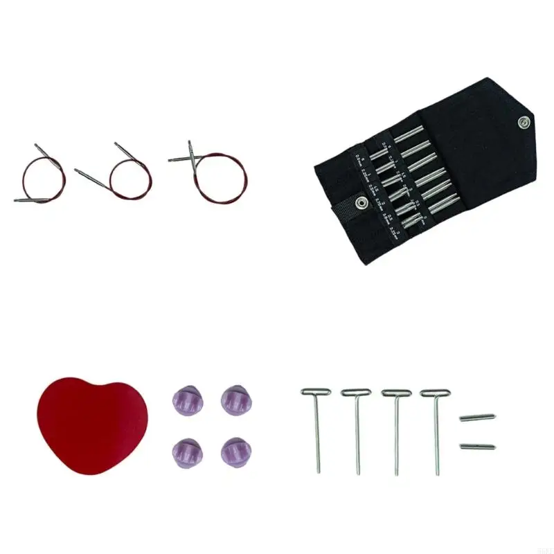 Metal Knitting Needle Set with Circular Cable Design, Detachable Needle Parts for Home Knitting Projects, Project Review, and