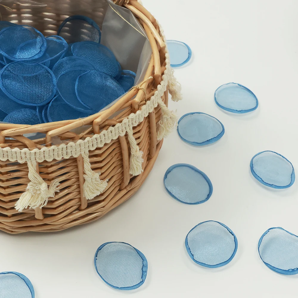 Atmospheric Blue Organza Artificial Rose Petals for Wedding Proposal DIY Craft Material Wedding Decoration Wedding Supplies image 5