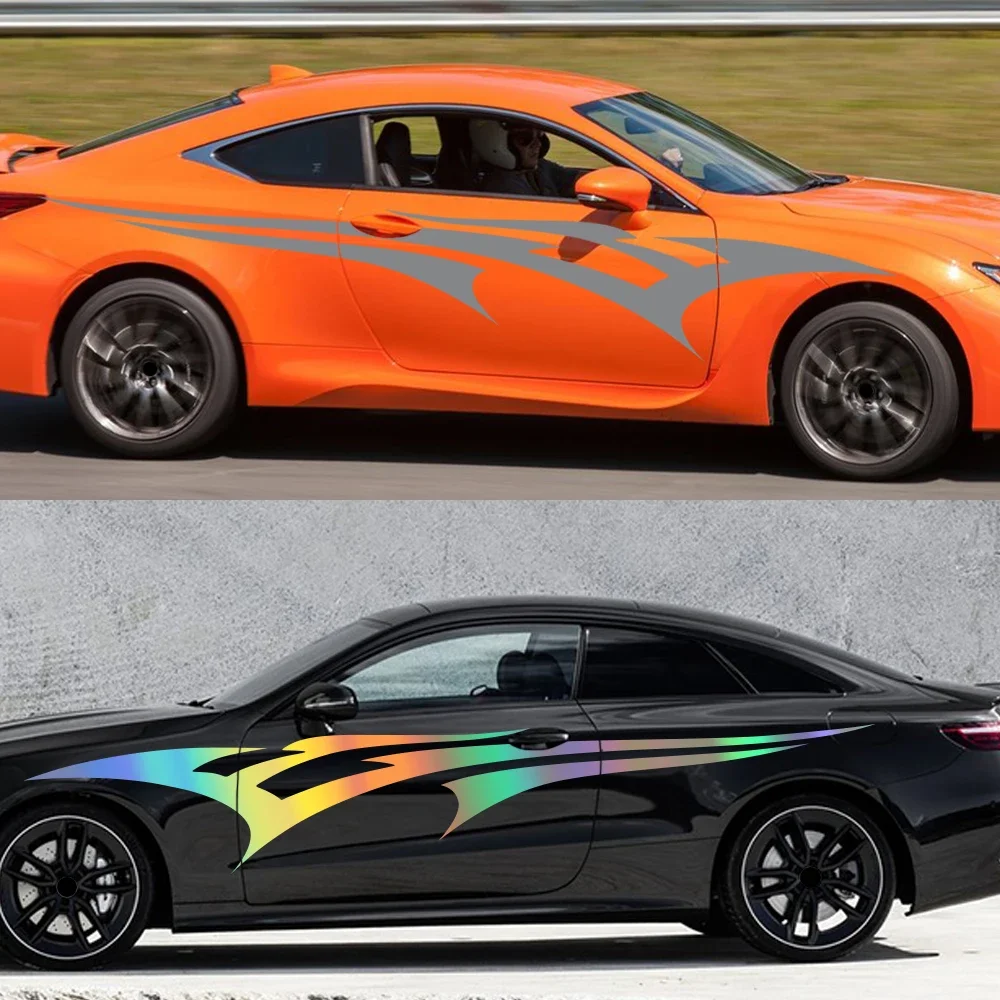 

Автомобильная наклейка, боковая пленка на дверь, комплект виниловой пленки, водонепроницаемая авто ПВХ упаковочная наклейка, автомобильные аксессуары, внешнее универсальное украшение