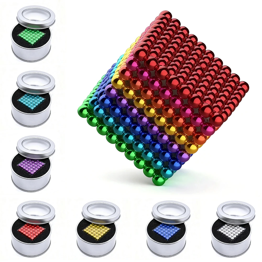

3/5mm Colorful Neodymium Magnetic Round Ball Beads Strong Push Pins for Fridge Whiteboard Home Office Map Photo Display Decor