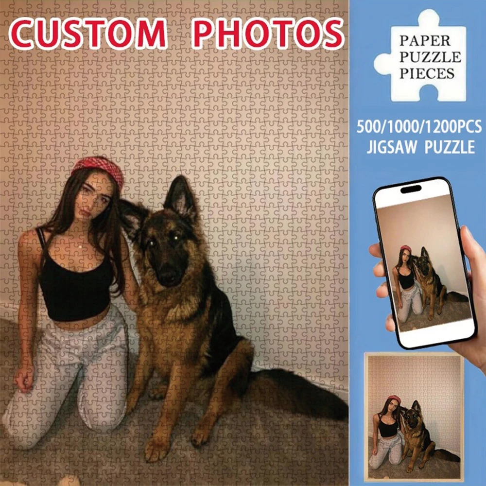 35/300/500/1000pcs Personalized Custom Photo Puzzle Family Photos DIY toys for Adults Decoration Collectiable