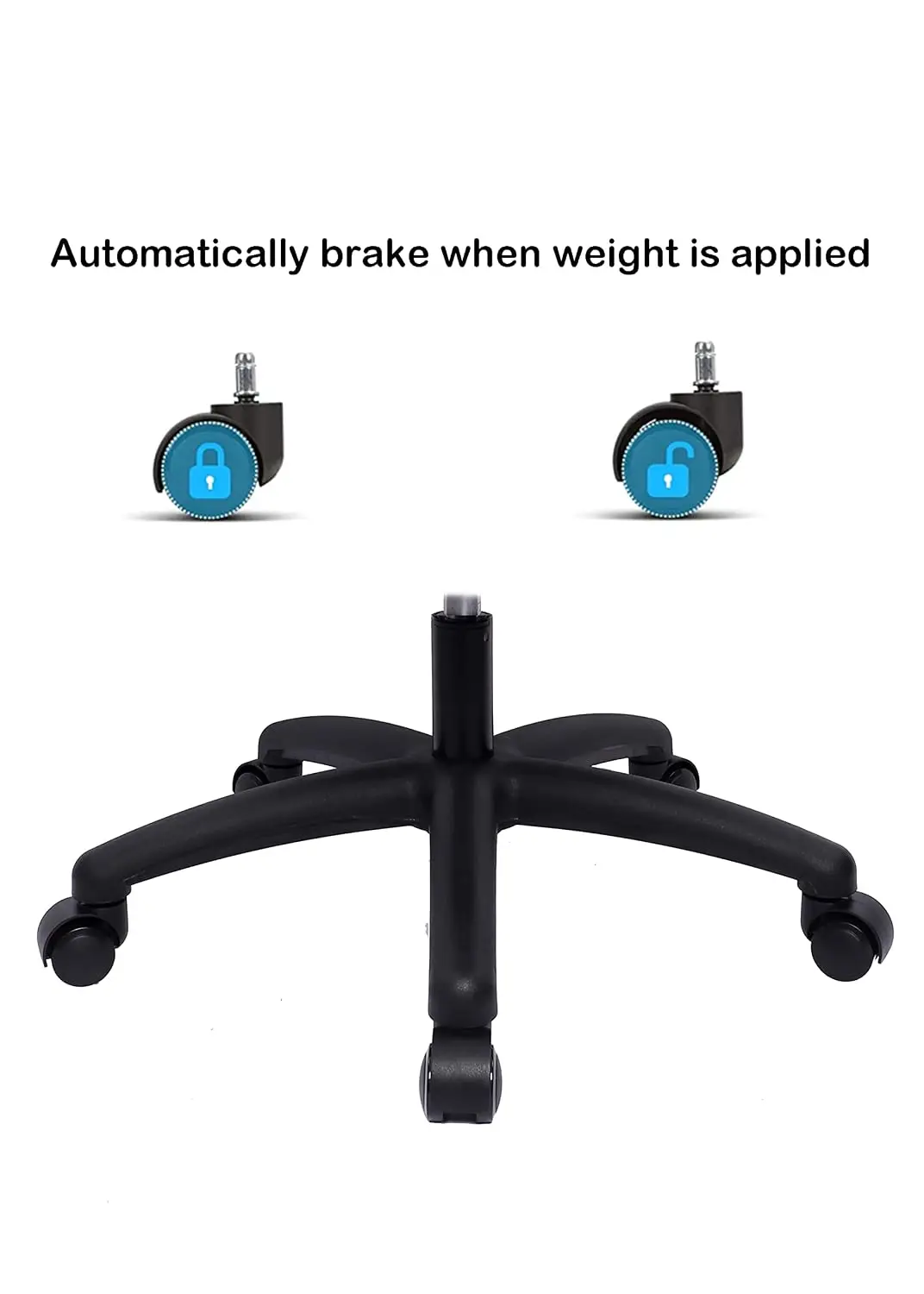 Ergonomic Polyurethane Stool with Self-Braking Casters, 18