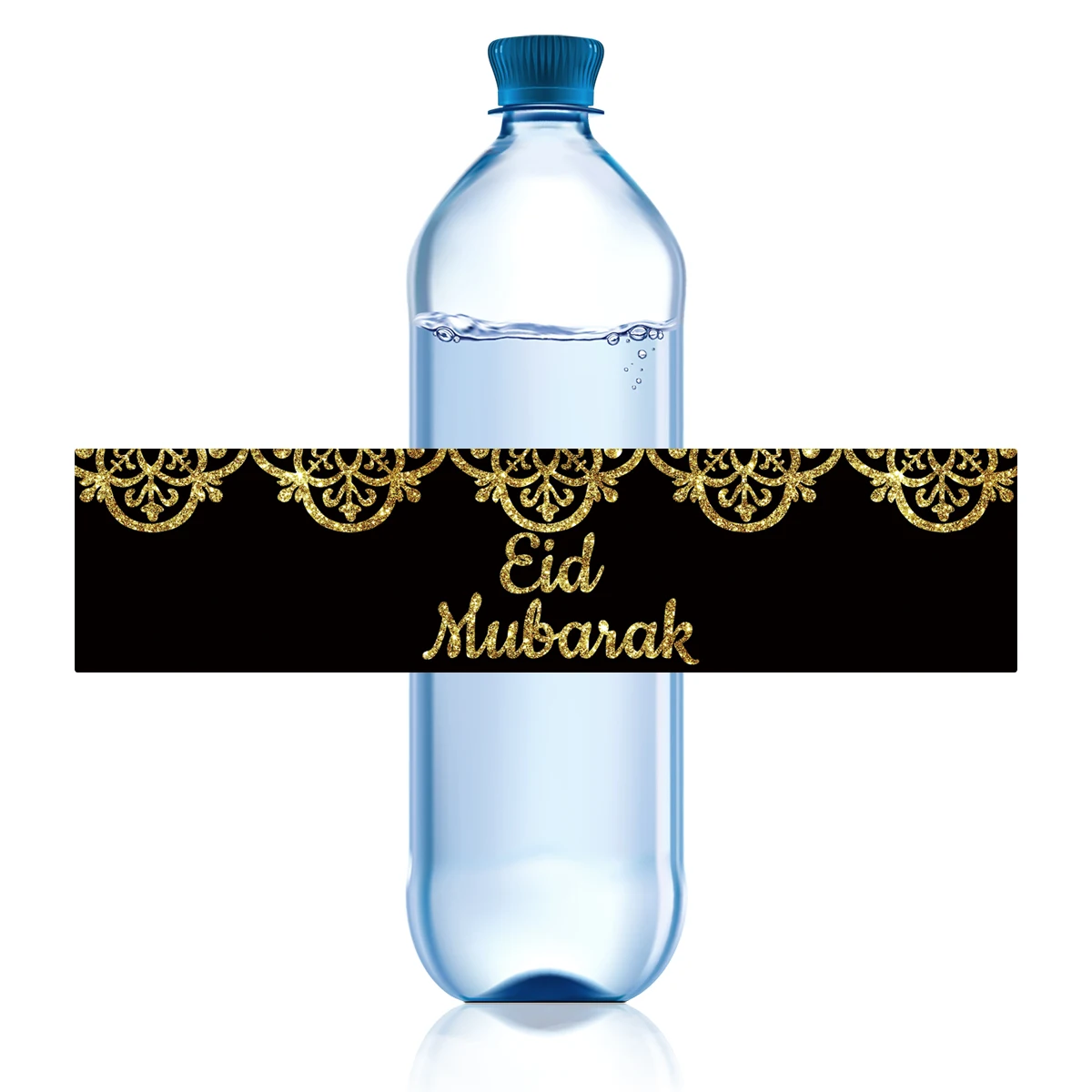 Etiquetas de botella de agua Eid Mubarak, pegatinas de decoración DIY, envoltura de fiesta islámica musulmana, Festival de Ramadán Kareem, 20