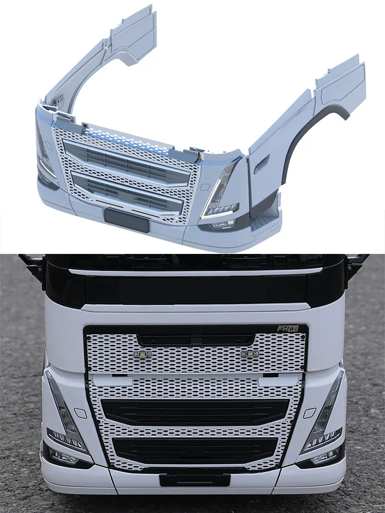 Cockpit-Mittelgitter-Kit mit Scheinwerfern 1/14 RC Truck für SCANIA Tamiya für VOLVO FH16 750 Modellauto DIY-Teile – Detail 3