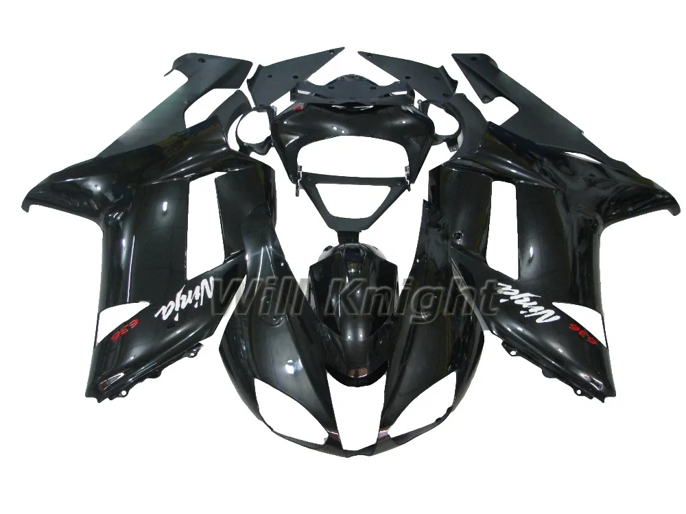 

Intelligent Library 2007 2008 ZX6R For Kawasaki ZX636 Fairing Black ZX6R 07 08 Mold Bodywork Ninja Zx6r ZX 6R 2007 200