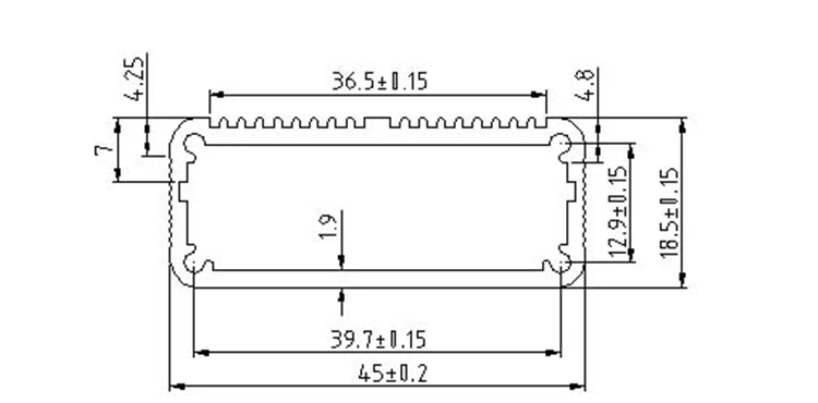 45 * 18.5 controller instrument shell, aluminum alloy power amplifier box, heat dissipation and waterproof, customized 8023