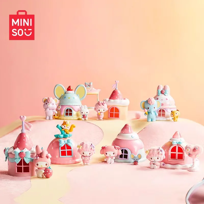 MINISO-Sanrio Melody Characters Blind Box, My Sweet Series Mystery Box, modelo de brinquedo kawaii para crianças, presente de férias genuíno