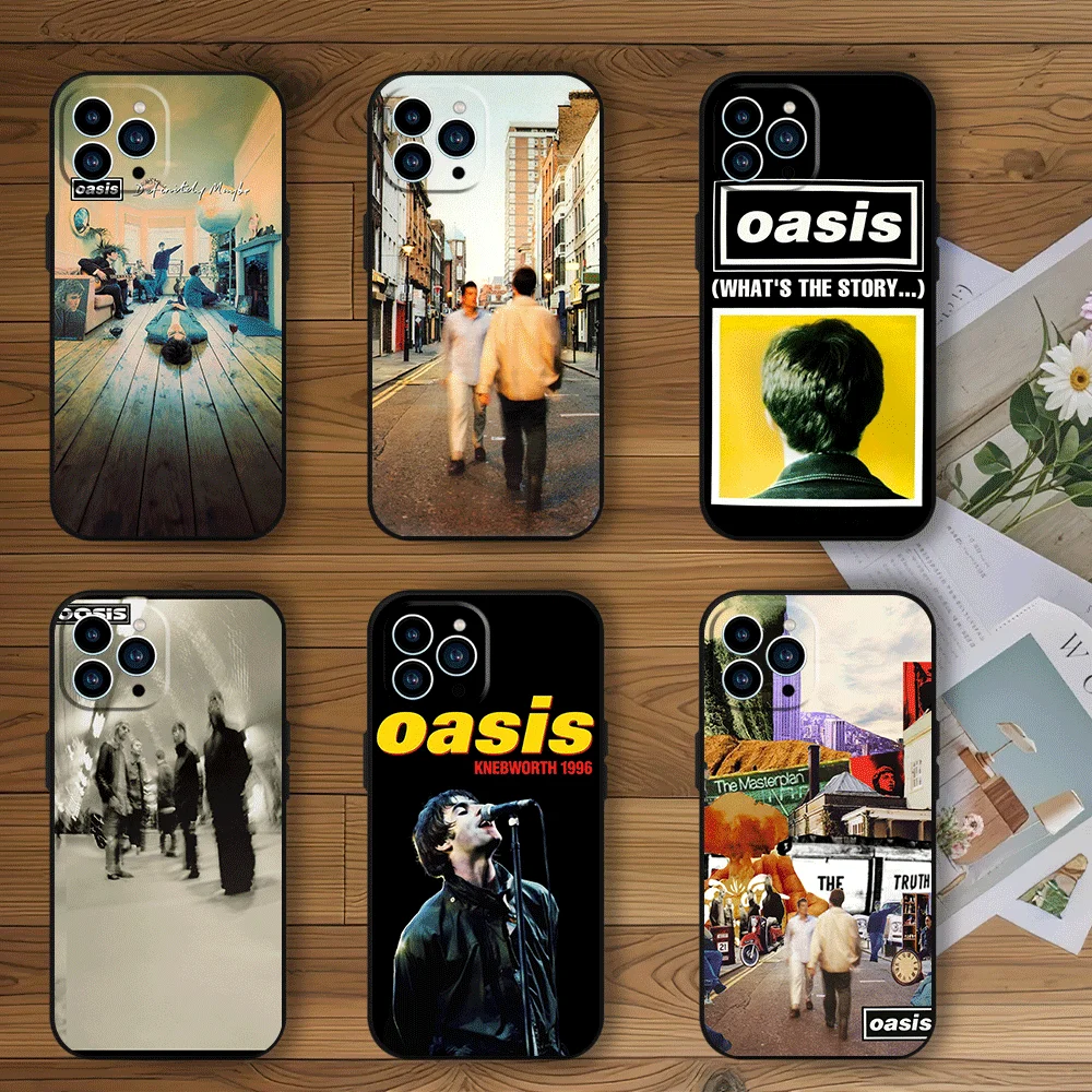 Band O-Oasis Phone Case for iPhone 12 11 13 14 15 16 Max Pro Plus Black Soft Silicone Cover