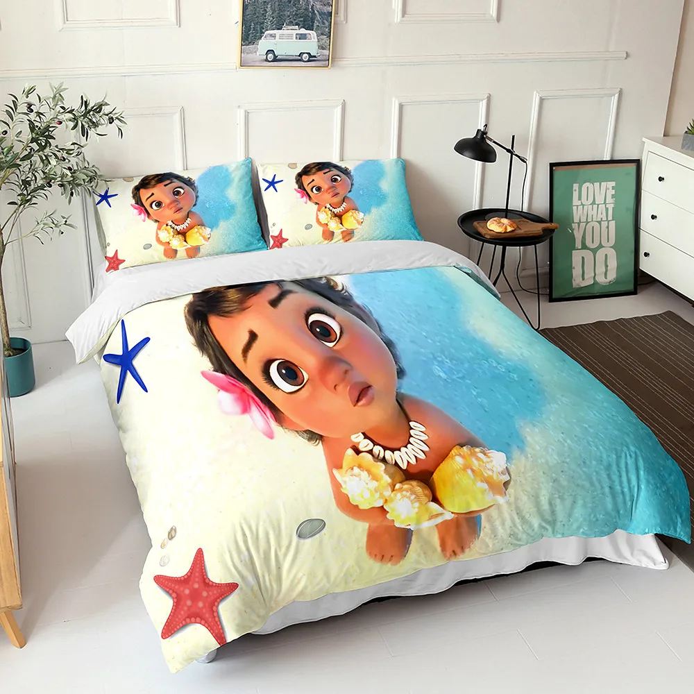 Hot Sale Moana Bedding Set,Girls Boys Adult Single Twin Queen Size,Duvet Cover Pillowcase Bedding