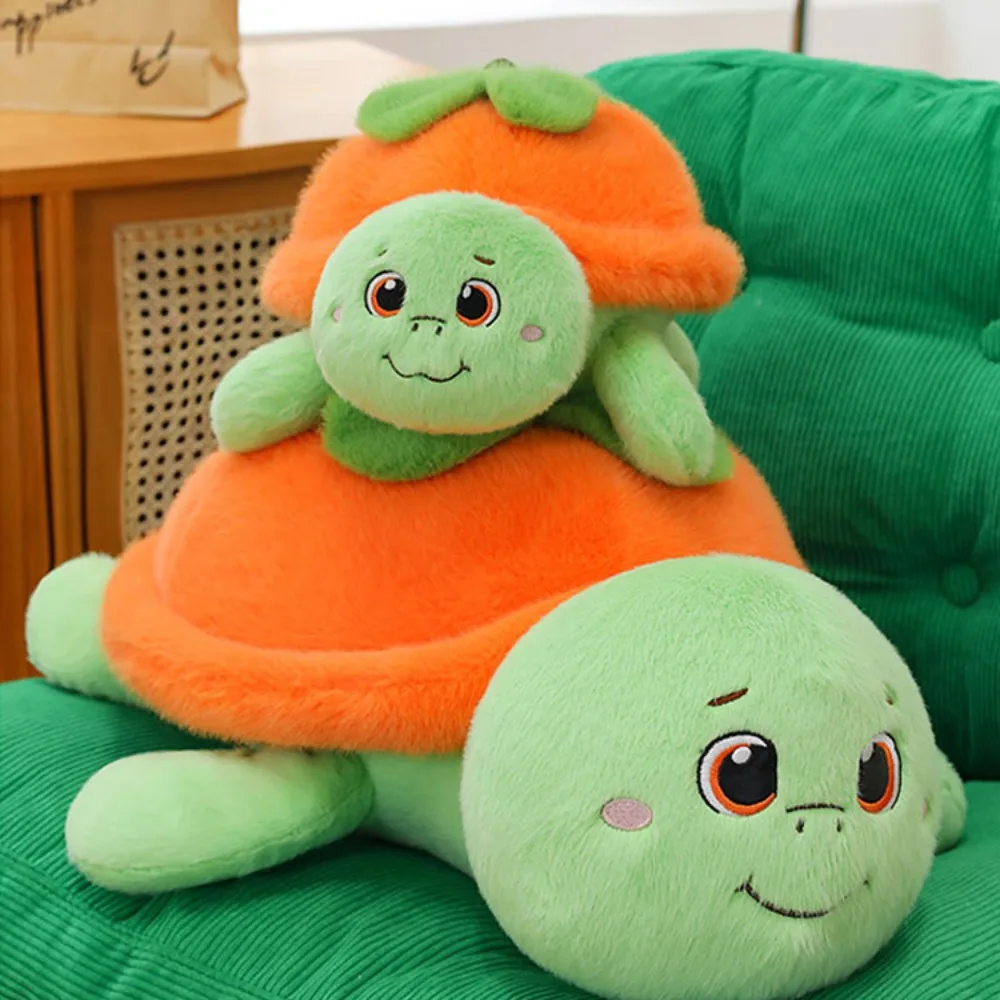 

's Accompany Dolls Persimmon Tortoise Toys Pumpkin Fluffy Turtle Stuffed Doll Collection Cartoon Turtle Animal Doll Car Decor