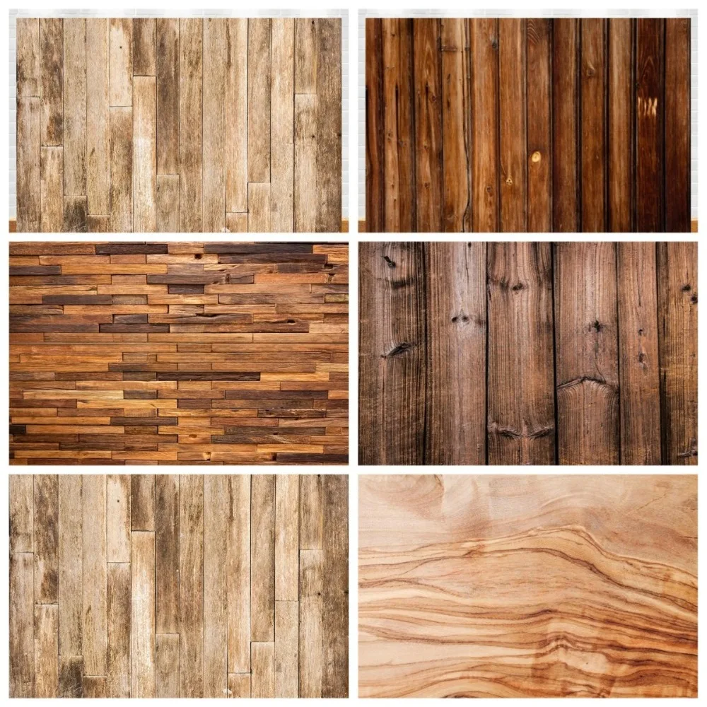 Brown Wooden Floor Theme Decoration Photography Background, Dark Wooden Board Adult Children Portrait Party Photography Backdrop
